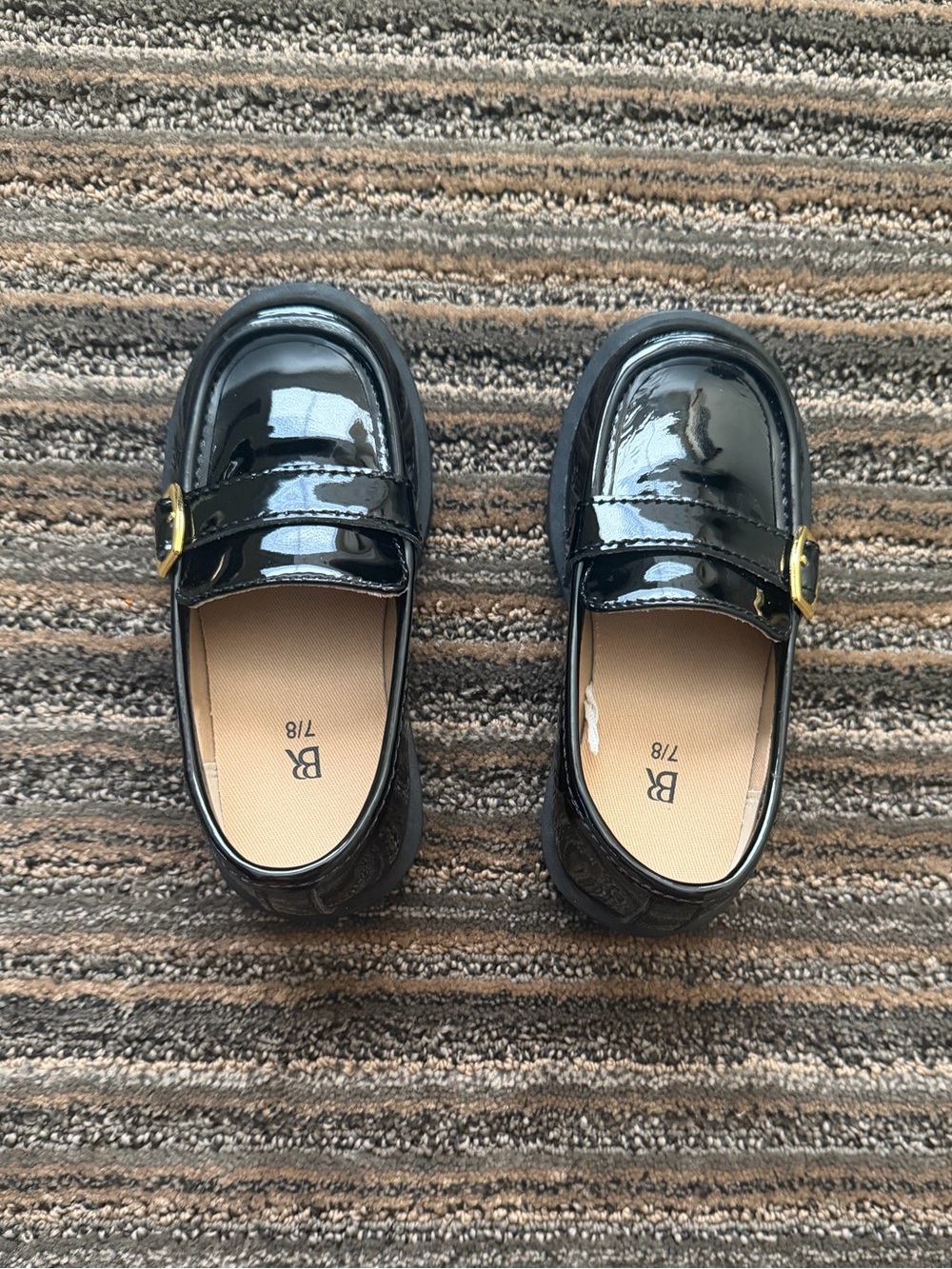 Banana Republic Kids Shiny Black Patent Mary Jane Loafers Holiday Shoes
